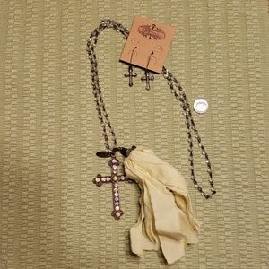 Lizzy Cross Necklace & Nick Cross Earrings